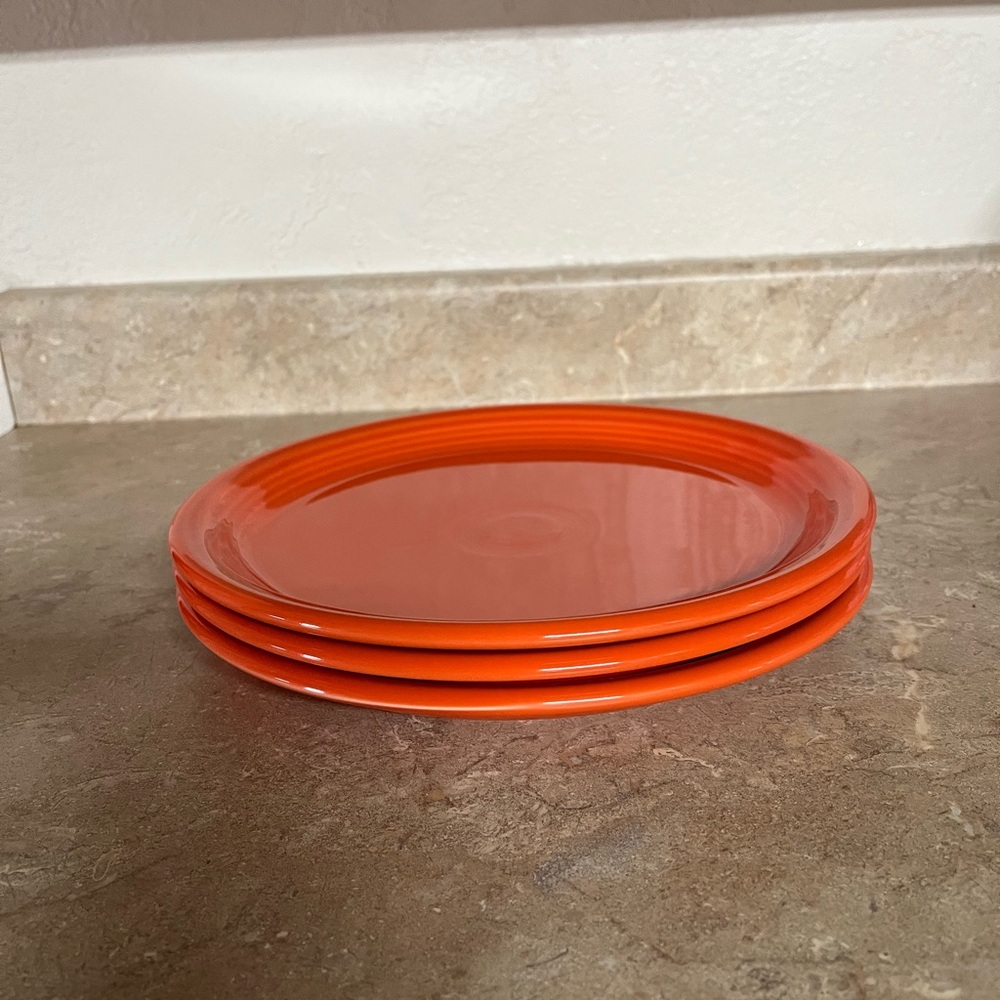 Fiestaware Set of Three Orange Dinner Plates - Picture 3 of 5
